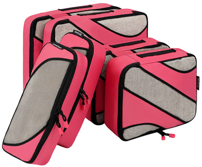 BAGAIL 6 Set Packing Cubes,Travel Luggage Packing Organizers(6Set Coral)