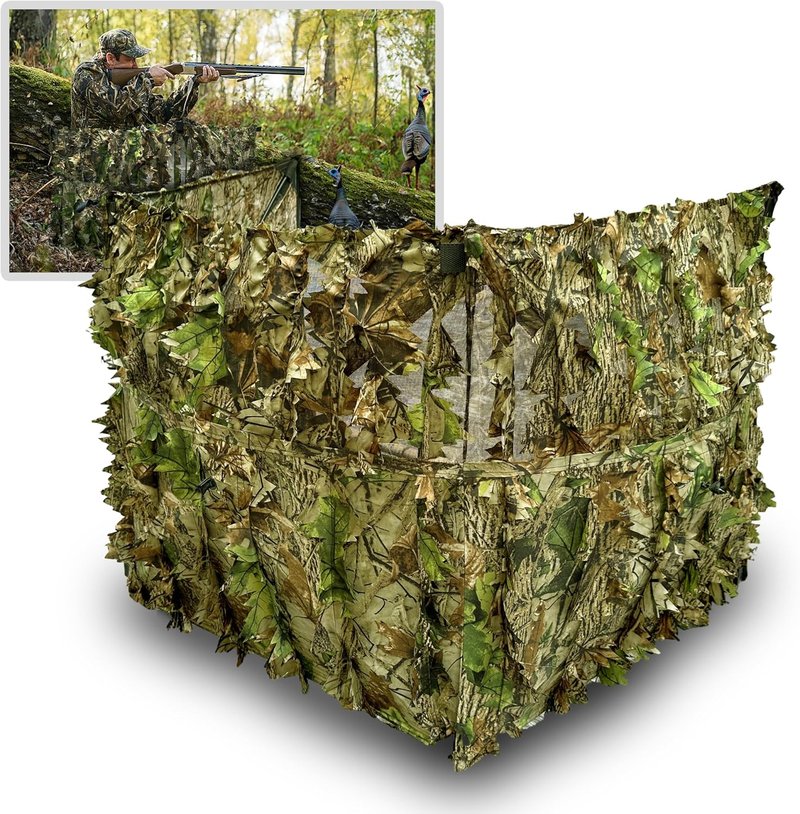 3D Leafy Ground Blind for Turkey & Deer Hunting - Lightweight Portable Stalking Blind | Silent Camo with Carry Bag | 1-2 Person Outdoor Gear