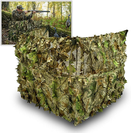 3D Leafy Ground Blind for Turkey & Deer Hunting - Lightweight Portable Stalking Blind | Silent Camo with Carry Bag | 1-2 Person Outdoor Gear