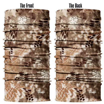 Obacle Face Mask for Sun Dust Wind Protection Breathable Seamless Face Mask Headband Bandana for Men Women Thin Neck Gaiter for Motorcycle Fishing Hunting Outdoor Sport (Python Skin Light Brown)