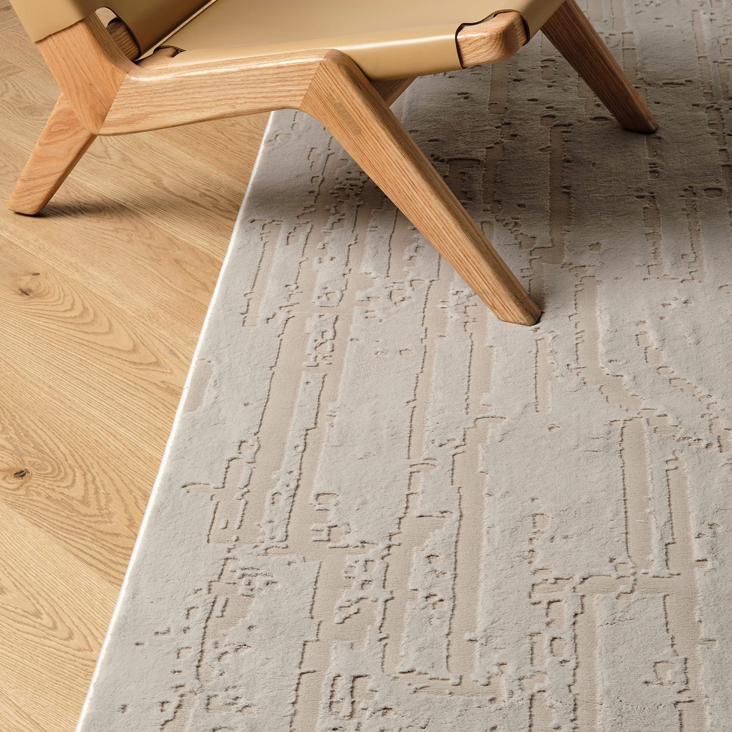 Revival Rugs Ebb 5'x8' Area Rugs for Living Room Bedroom Dining Room - Washable, 100% Recycled, Oeko-TEX Certified, Modern, Medium Pile, Taupe