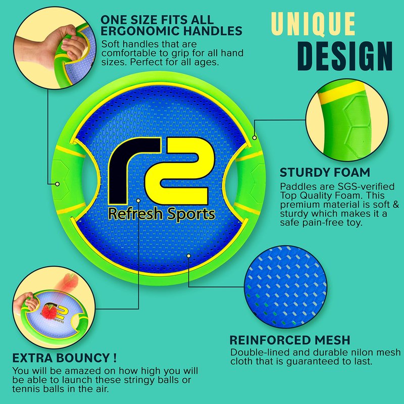 Kids Bouncy Paddles & Flying Disc: Summer Gifts For Boys & Gift Ideas for Kids 2026 - Sports Gifts & Sports Games For Boys 8-12 Toss & Catch Games & Yard Toys Outdoor Games For Kids With Stringy Balls