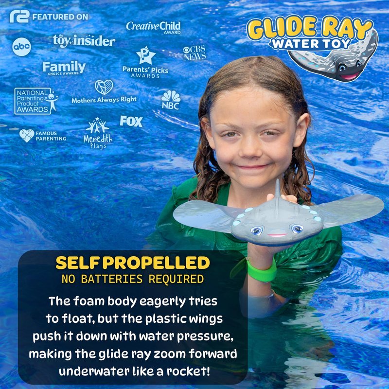 Swimming Pool Toys for Kids: Stingray Pool Torpedo Swim Toy - Self Propelled Water Toy Glides Underwater - Best Water Games & Outdoor Gifts for Boys & Girls - Diving Toys For Kids Ages 5 6 7 8 9 10 +