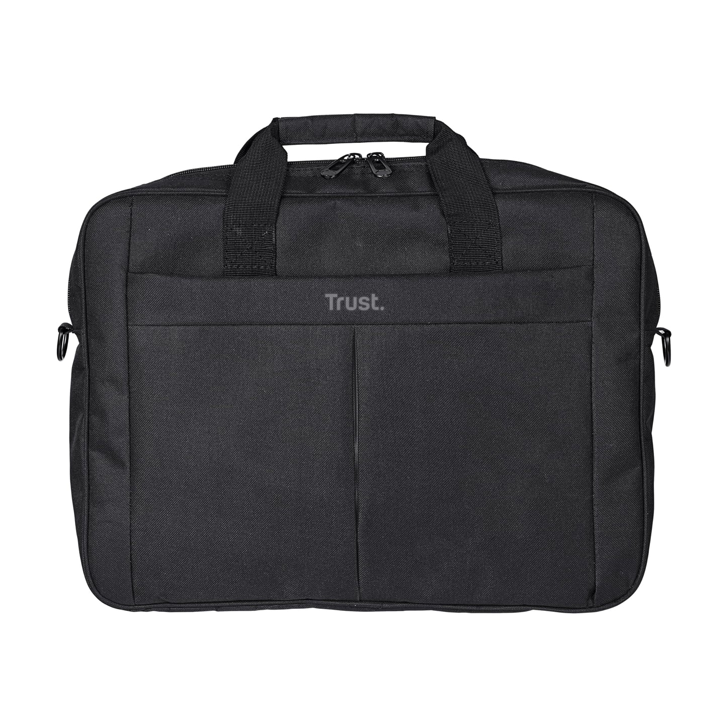 Trust Primo Laptop Bag 16 Inch, Work Bag with Padded Interior, Adjustable Shoulder Strap, Dual Metal Zippers, Messenger Bag for Business, Notebooks, Macbook - Black
