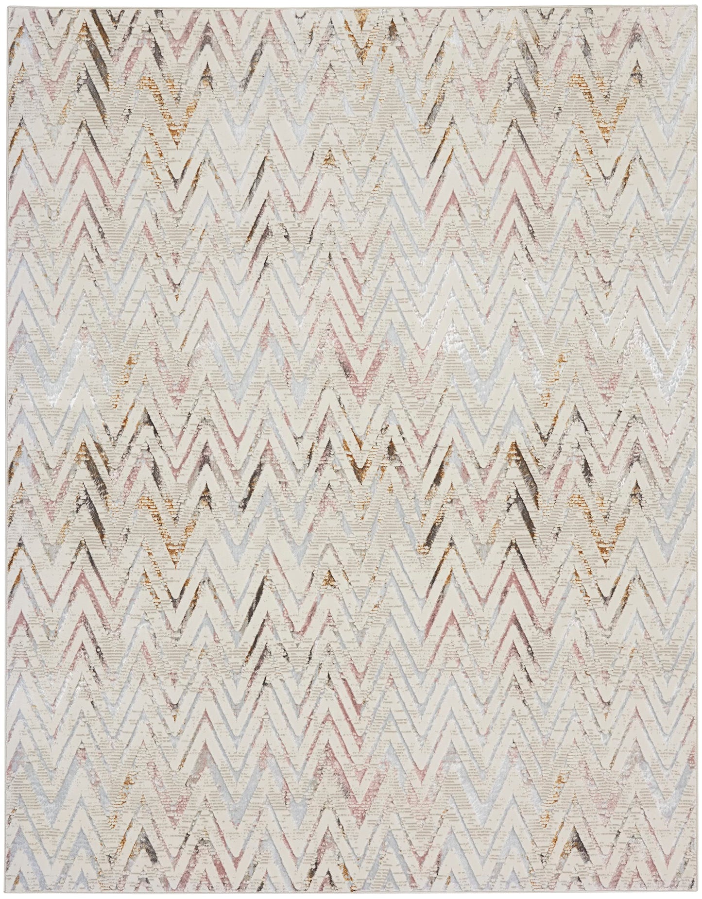 Nourison Home Glam Multicolor 7'10" x 9'10" Area Rug - Easy Clean, Non Shedding, Bed Room, Living Room, Dining Room, Kitchen (8' x 10')