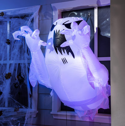 Joiedomi 4.5 FT Halloween Inflatable Scary Flying Ghost Broke Out from Window Inflatable with Build-in LED Blow Up Ghost for Halloween Party Indoor, Outdoor, Yard, Garden, Lawn Decoration