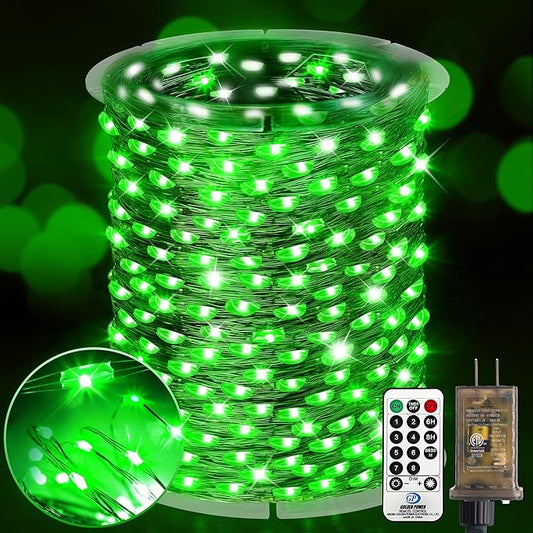 KNONEW 400FT Outdoor Christmas Fairy Lights Plug in,1200 LED String Lights Outdoor Waterproof 8 Modes Memory Times for Wedding Bedroom Walls Garden Trees Decoration(Green)