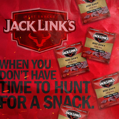Jack Link's Beef Jerky, Original, Multipack Bags - Flavorful Meat Snacks for Lunches, Ready to Eat Protein Snacks, Individual Packs - 7g of Protein, Made with 100% Beef - 0.625 oz (Pack of 20)