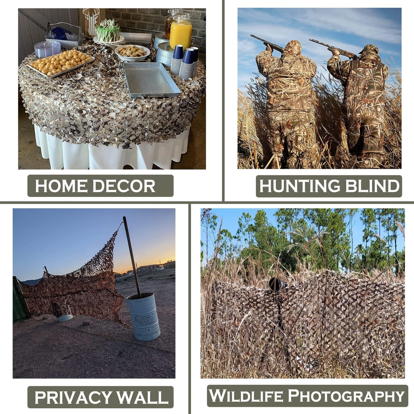 Yeacool Camo Netting Camouflage Netting Bulk Roll Burlap Camo Tarp Sunshade Net for Hunting Gear Blind Material Deer Bird Watching(Dry Grass, 4.9ftx26.2ft, 1.5m*8m)