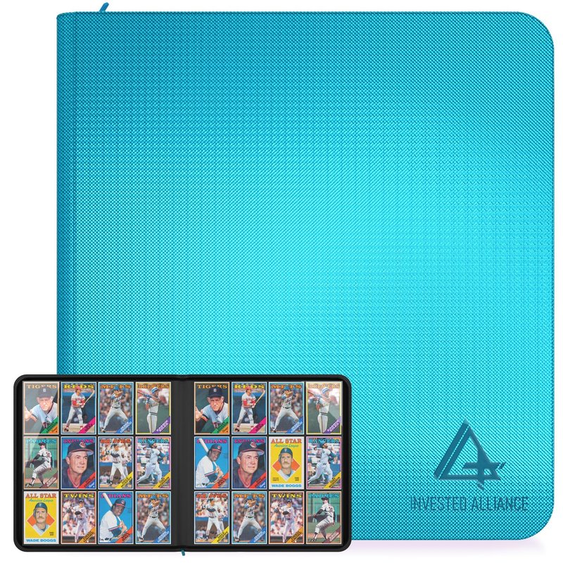 Premium TCG Card Binder For 480 Side Loading Pockets | Sports Trading Card Binder 12 Pocket Zipper, Collectible Trading, Magic, MTG, Baseball, Football Ringless Storage Organizer Album.