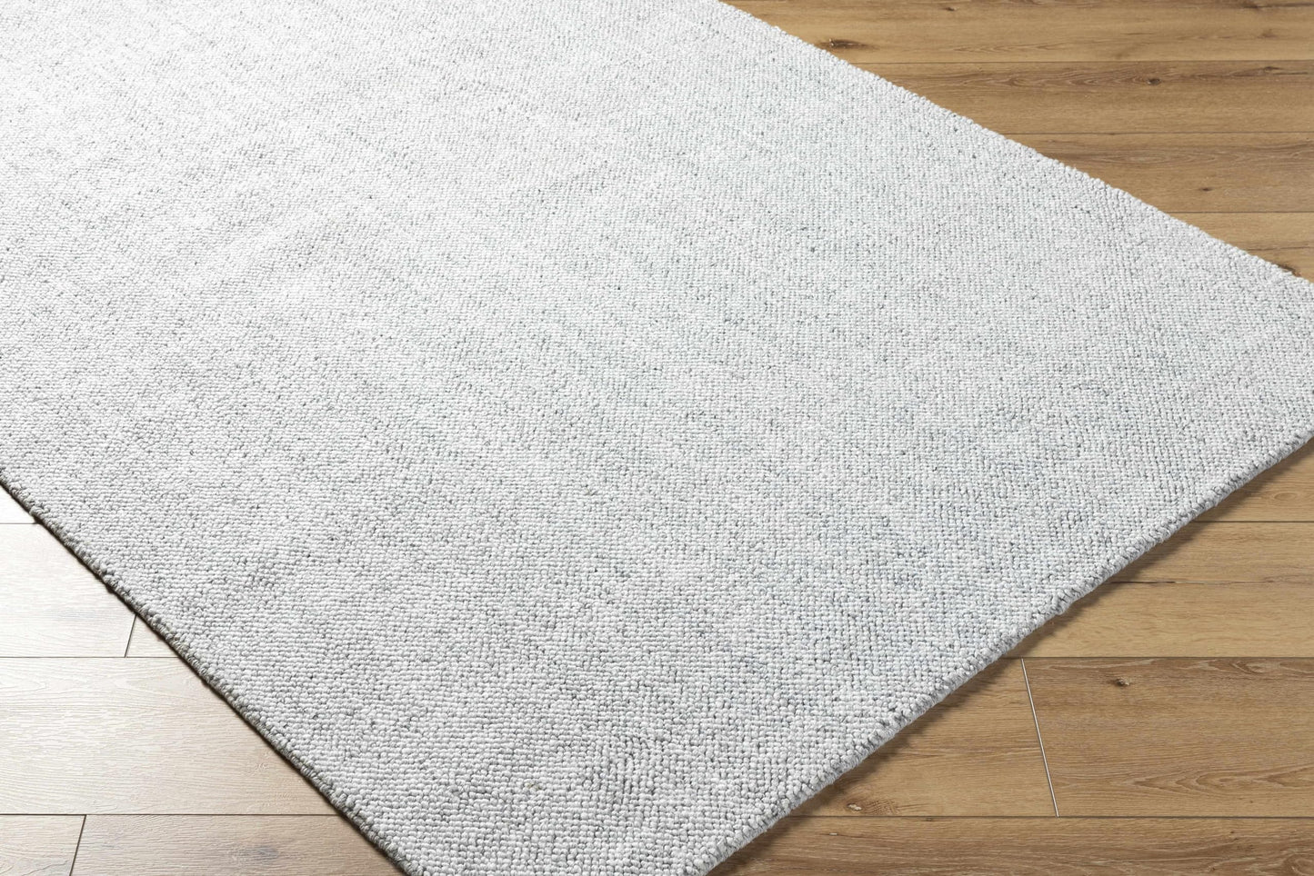 Hauteloom Zircon Recycled Material Living Room, Bedroom Area Rug - Solid Plain Textured - Traditional Transitional Modern Minimalist Contemporary - Silver Gray, Dove Gray, Frost, Gray, Light - 2' x 3'
