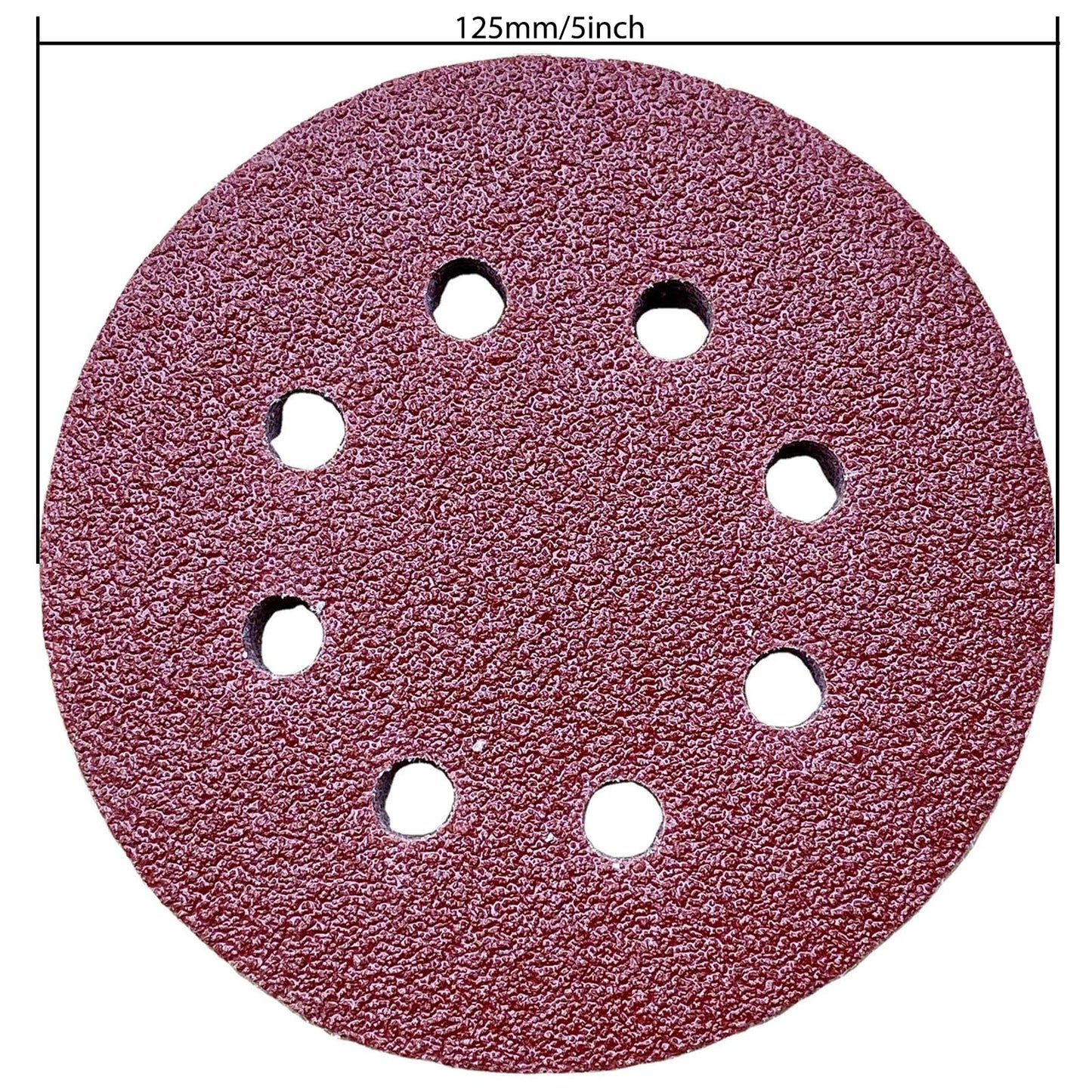 Toowood 100pcs 125mm Sanding Discs, 8-Hole Dustless Hook & Loop sand paper, 60-600 Multi-Grit Professional Abrasive Discs for Orbital Sander, Woodworking and Auto Body Refinishing