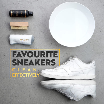 Canzt Sneaker Cleaning Kit – Ideal for Suede, Nubuck, Leather & Canvas Shoes – Trainer Cleaner Set with Shoe Cleaner, Brush & Microfibre Cloth