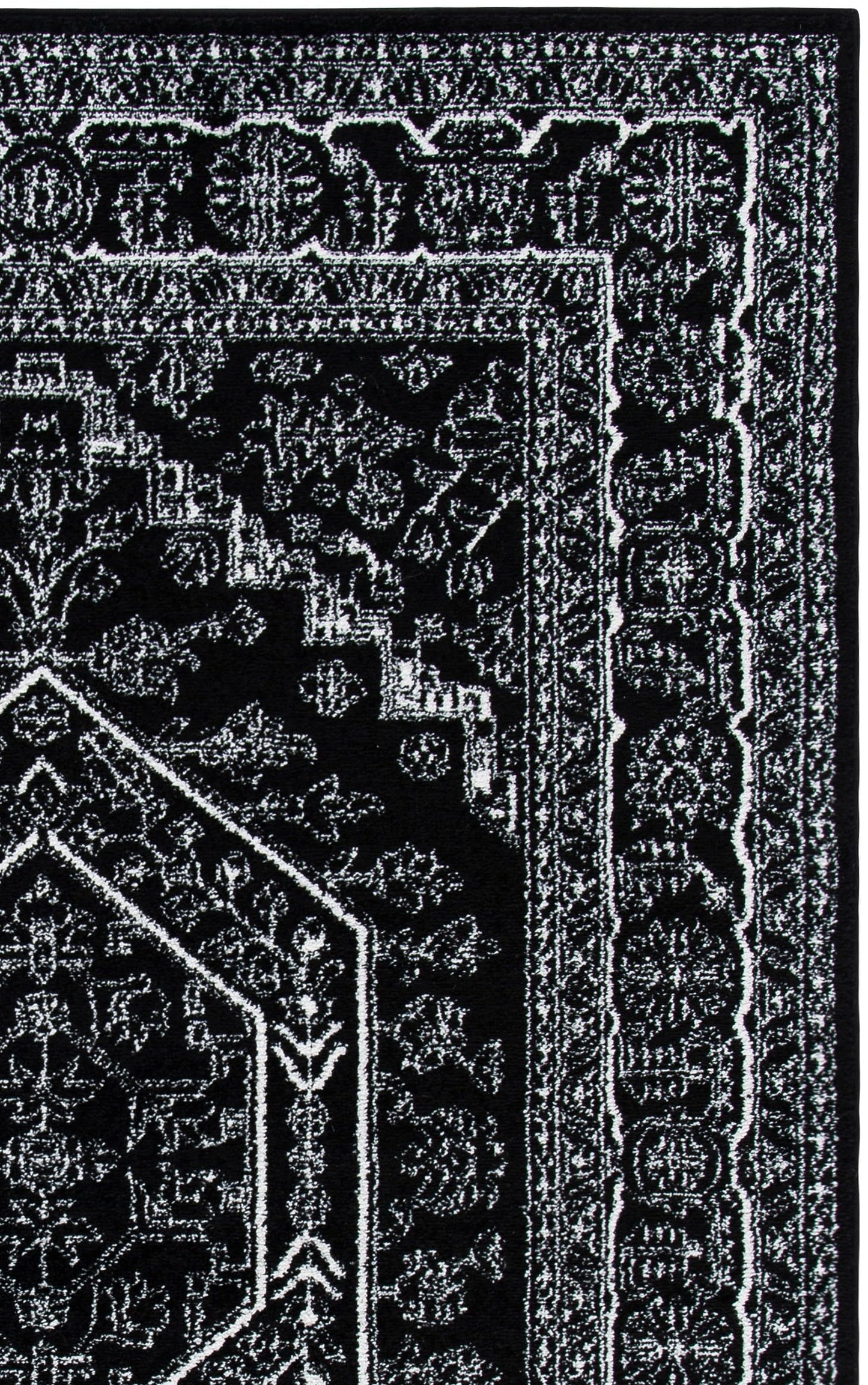 SAFAVIEH Area Rug 8x10 - Adirondack Collection - Large - Black & Ivory, Oriental Medallion Design, Non-Shedding & Easy to Clean, Ideal for Living Room, Bedroom, Dining Space (ADR108Z)