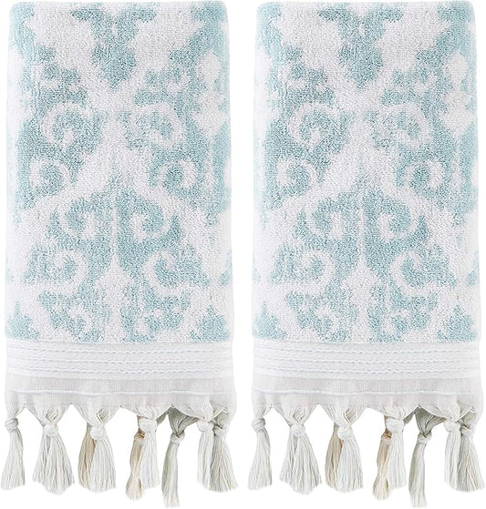 SKL Home Mirage Fringe 100% Turkish Cotton Hand Towel Set