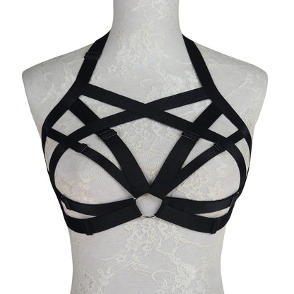 JELINDA Womens Bra Elastic Cupless Cage Bra Strappy Hollow Out