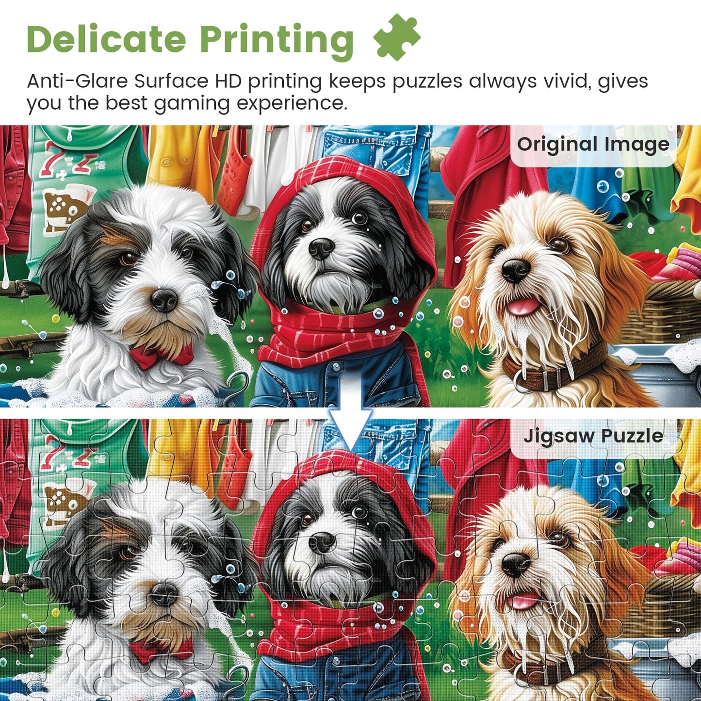 300 Piece Puzzles for Adults,Cute Dogs Jigsaw Puzzle for Adults Kids Seniors,Recycled Cardboard Dogs Large Piece Puzzle 300 Piece,Family Activity Great Gift for Family Friends 20.5 * 15 in