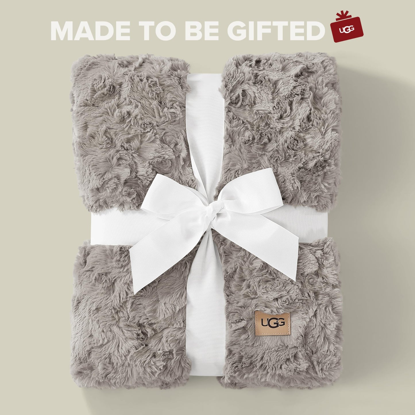UGG Adalee Faux Fur Throw Blanket Luxury Lightweight Cozy Soft Throw for Couch Bed or Chair Hypoallergenic Machine Washable Double-Sided Fluffy Blanket Home Decor, 50-inch x 70-inch, Seal Grey