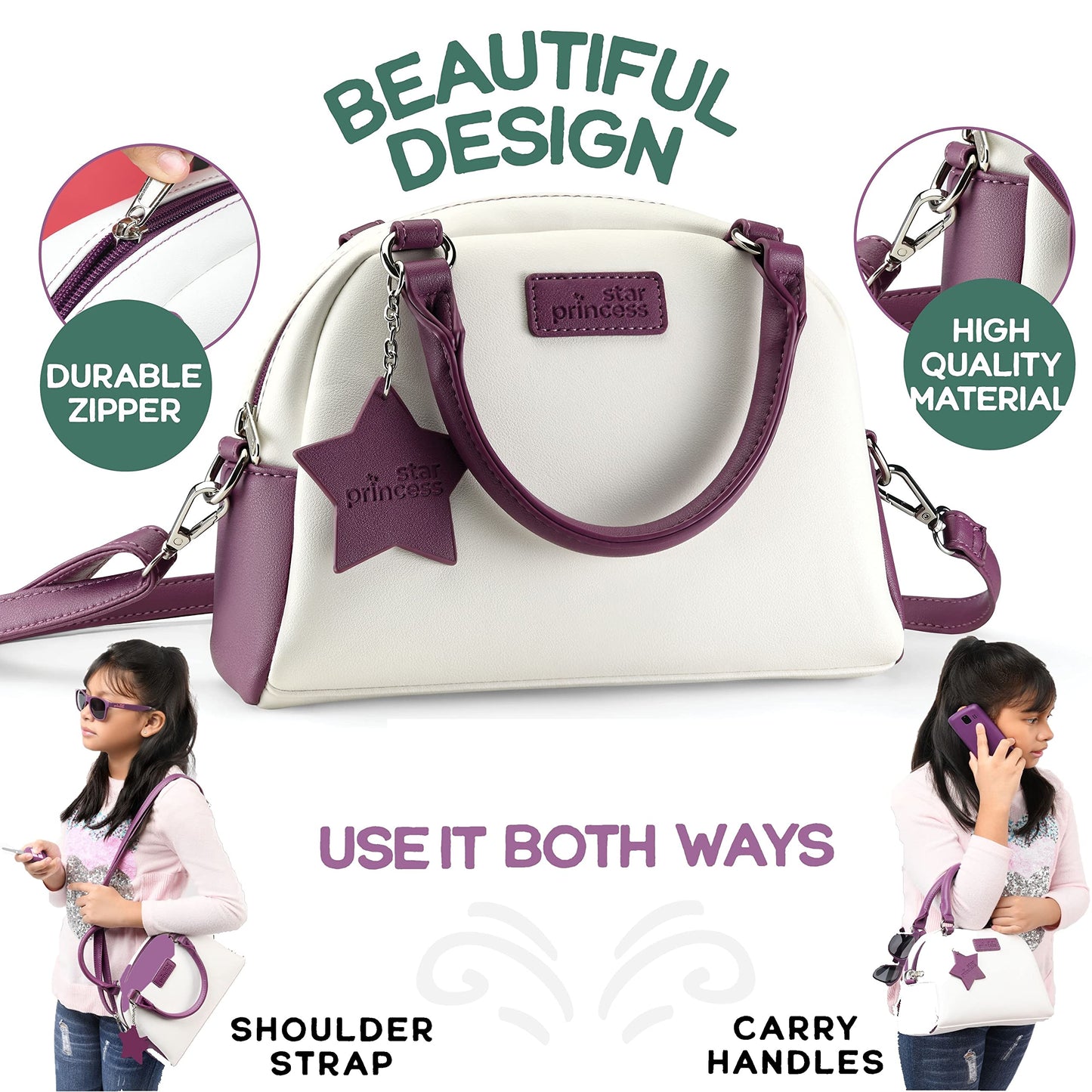 Little Girls Purse with Accessories and Pretend Makeup for Toddlers - My First Purse Set Includes Handbag, Phone, Wallet, Play Makeup and More Pretend Play Toys for Girl Age 3 +, Great Gift for GirlS