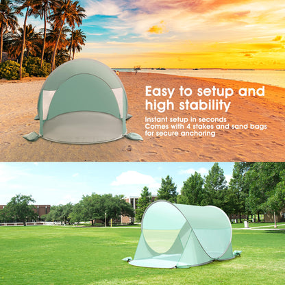 ISILER Pop Up Beach Tent, Portable Outdoor Shade Tent, UPF 50+ Shelter, Easy Setup Windproof Waterproof Canopy