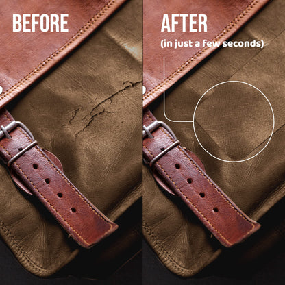 MastaPlasta Original Self-Adhesive Leather Repair Patch - Tan 150 x 10 cm (60 x 4in). Your Fast and Simple All-in-One Upholstery-Quality Leather Repair Kit for Sofas, Car Seats, Bags & DIY