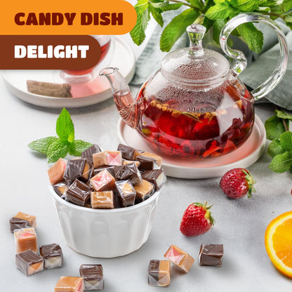 Caramel Cubes Mix - 2 Pound Bulk Pack (About 150 Count) - Assorted Flavors Candy - Filled Caramels Individually Wrapped