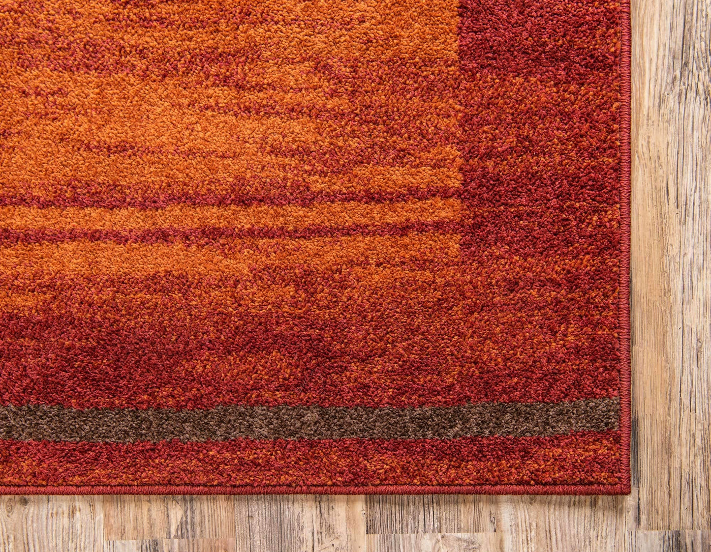 Unique Loom Autumn Collection Modern Contemporary Casual Abstract Area Rug (Terracotta/ Burgundy Border, 5 x 8 ft Rectangular)