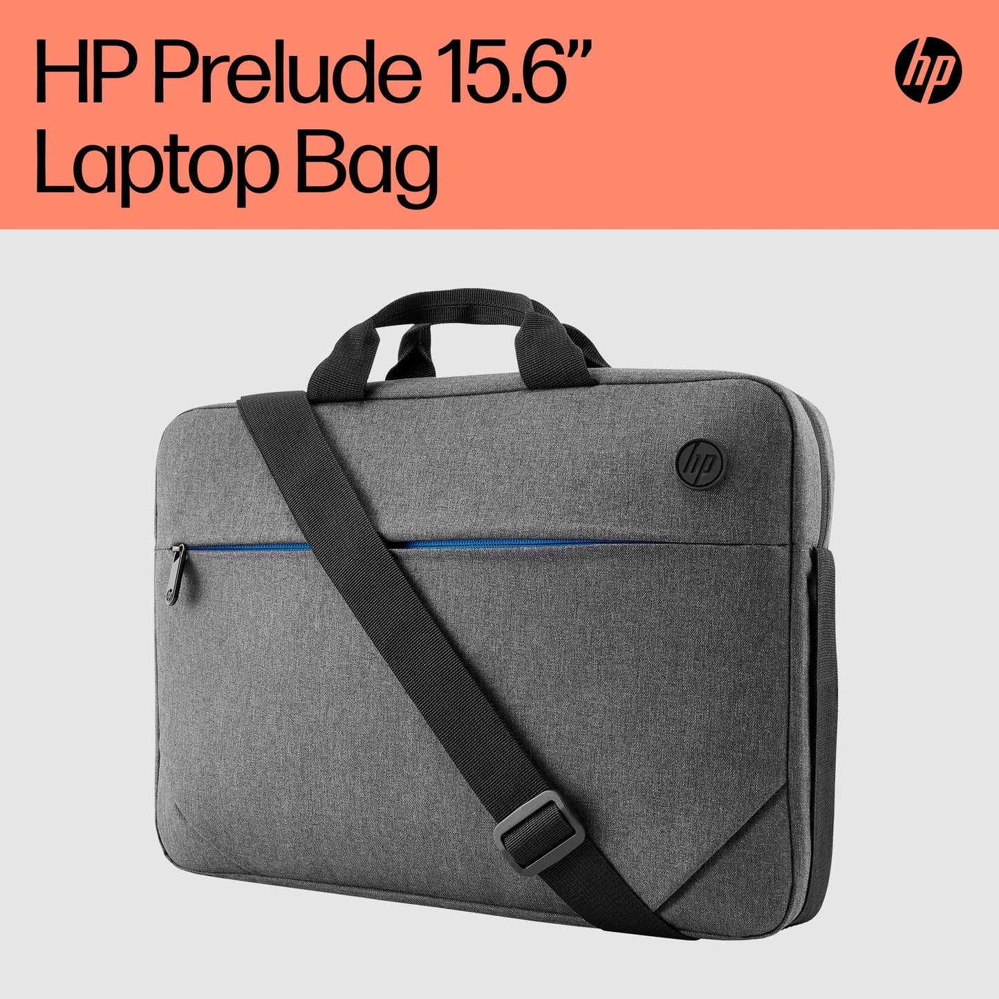 HP Prelude 15.6 inch Topload Laptop Bag, Slip On Padded Straps, Compatible With Laptops Up To 15.6 inch Including MacBook, HP Pavilion, Protect Your Tech With Water Resistance And Padded Construction