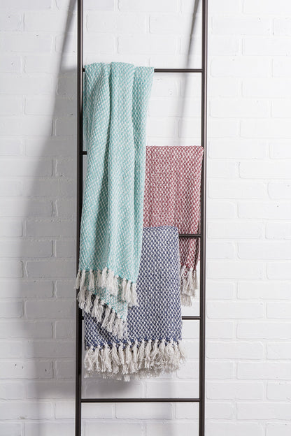 DII 100% Cotton Basket Weave Throw for Indoor/Outdoor Use Camping Bbq's Beaches Everyday Blanket, 50 x 60, Woven Stripe