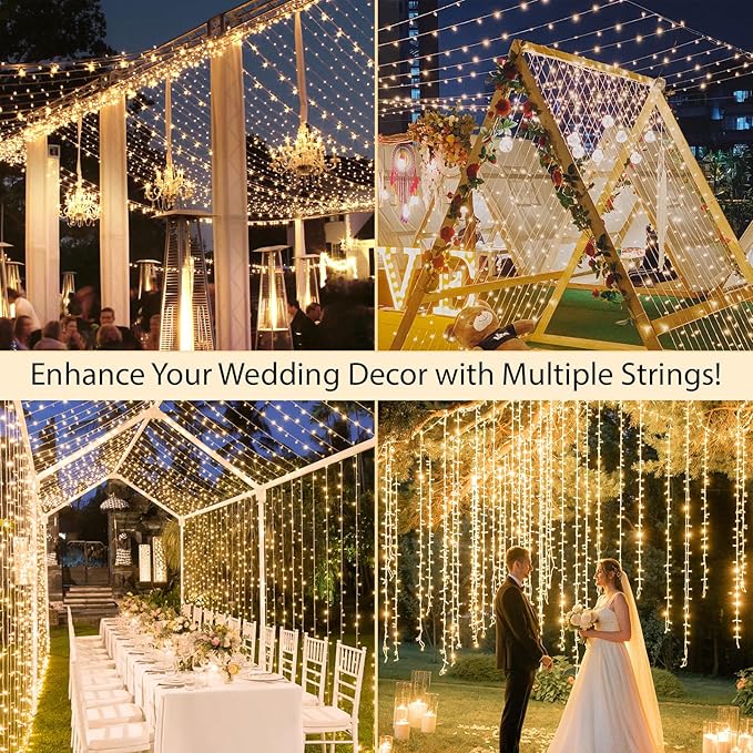 suddus Indoor String Lights with Remote, Warm White Christmas Lights Plug in with Timer, 33ft 100 LED Twinkle Fairy Lights for Bedroom Xmas Tree Wreath Patio Garden Party Outdoor Decorations