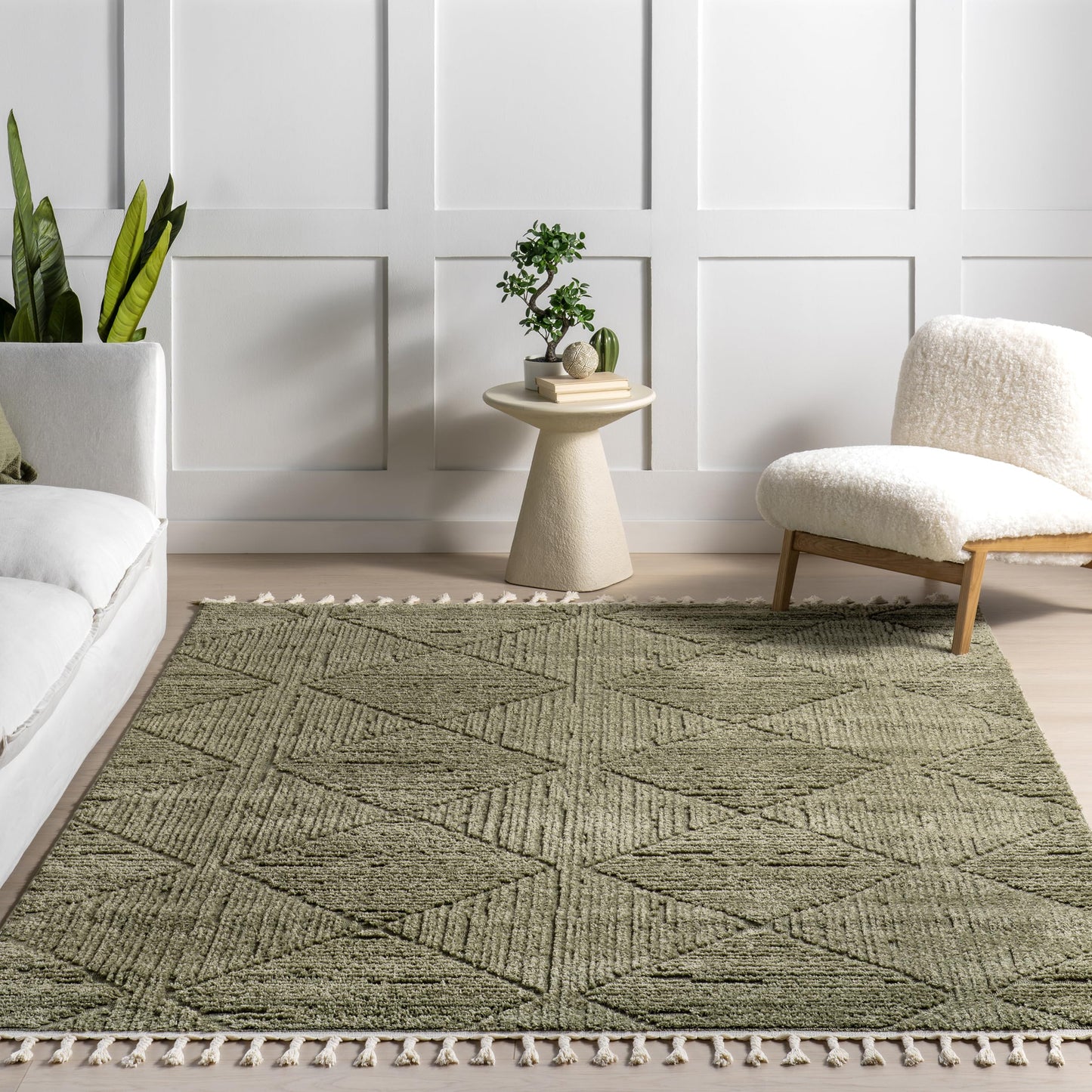 Nuloom Kerry Green, 5'3" x 7'6", Geometric, Soft and Cozy, High Traffic, Stain Resistant, Easy Clean, Durable Area Rug for Bedroom, Living Room, Dining Space, Den, Foyer, Entryway
