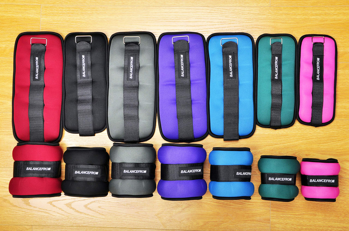 Fitvids Fully Adjustable Ankle Wrist Arm Leg Weights, 2 lbs each (4-lb pair), Blue