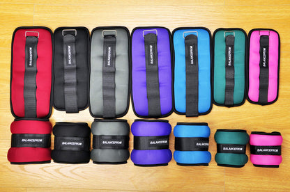 Fitvids Fully Adjustable Ankle Wrist Arm Leg Weights, 2 lbs each (4-lb pair), Blue