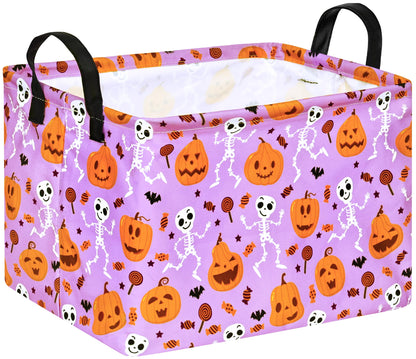 VAIVUSTO Halloween Ghost Storage Basket Empty Toys Box Cute Pumpkin Gifts Baskets for Kids Waterfroof Hamper Organizer Bin for Home/Dorm/Kitchen/Pet/Office/Closet/Shelf/Party Favors