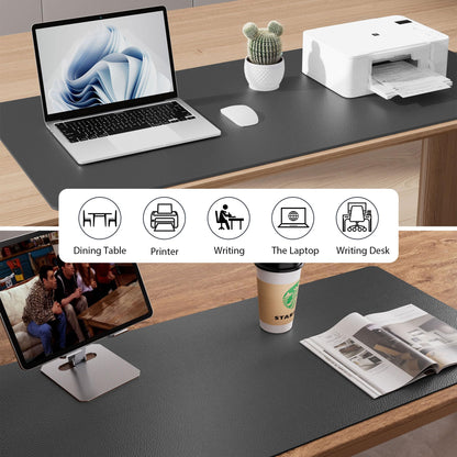 Leather Desk Pad Protector,Mouse Pad,Office Desk Mat,Non-Slip PU Leather Desk Blotter,Laptop Desk Pad,Waterproof Desk Writing Pad for Office and Home (60cm x 35cm, Gray)