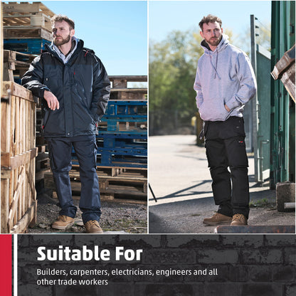 TuffStuff - Pro Work Trousers, 36" Waist, Regular 30" Length - Heavy-Duty Tradesman Trousers with Knee Pad Pockets - Tuck-Away Holster Pockets with YKK Zip & Triple-Stitched Seams - Functional Design