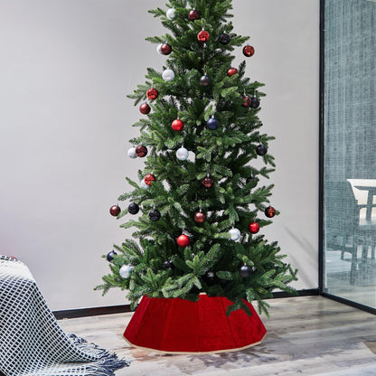 Blissun Christmas Tree Collar, Velvet Foldable Christmas Tree Ring, Christmas Tree Skirt for Artificial Christmas Trees Decoration