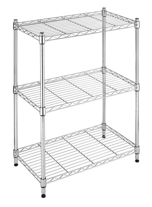 Whitmor 3-Tier Shelving Unit, Metal Storage Shelves, Easy Assembly Home Organizer for Pantry, Kitchen, Garage, Plant, 23"L x 13"W x 30"H