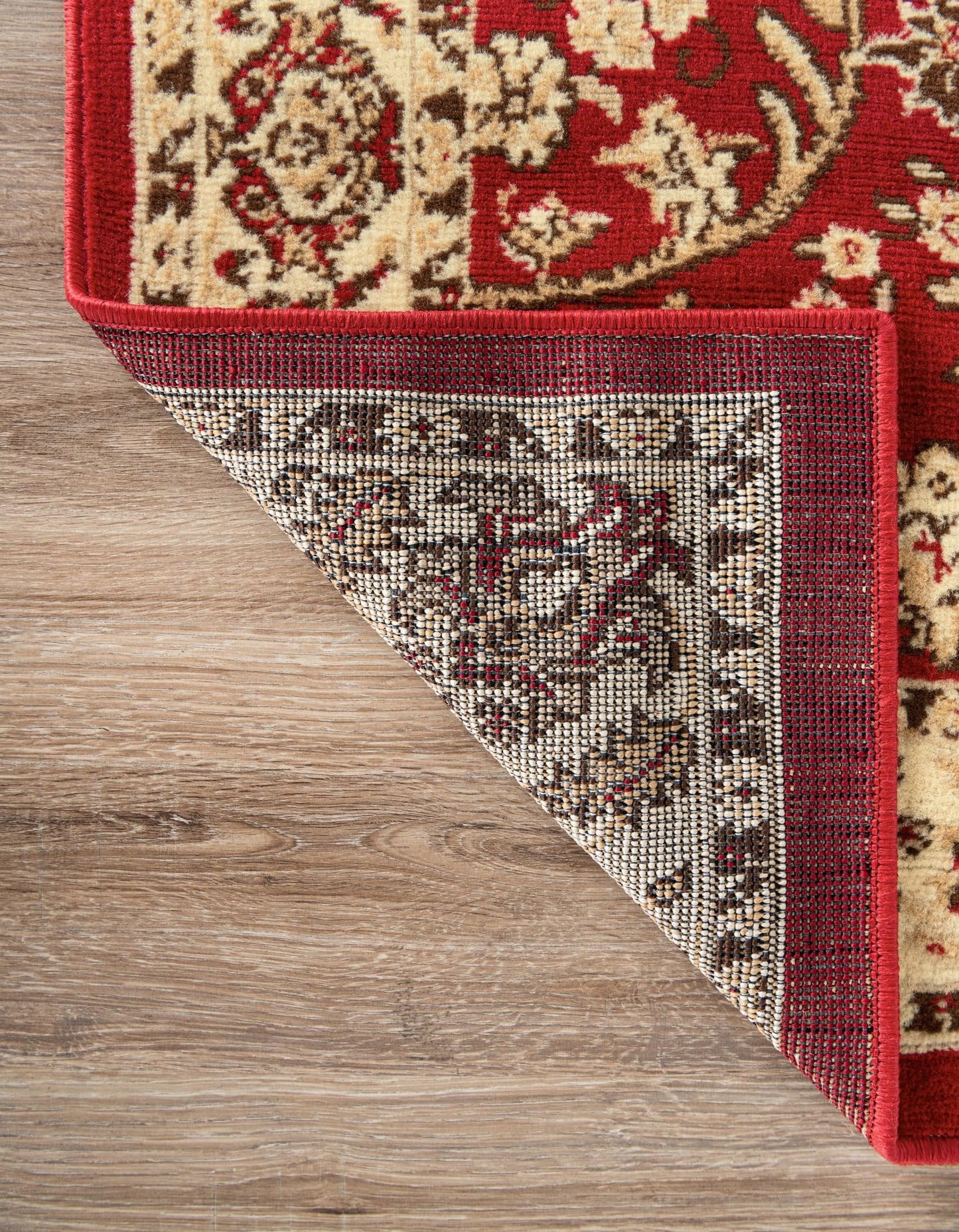 Unique Loom Sialk Hill Collection Area Rug - Washington (7' 10" x 10' Rectangle Burgundy/Cream)