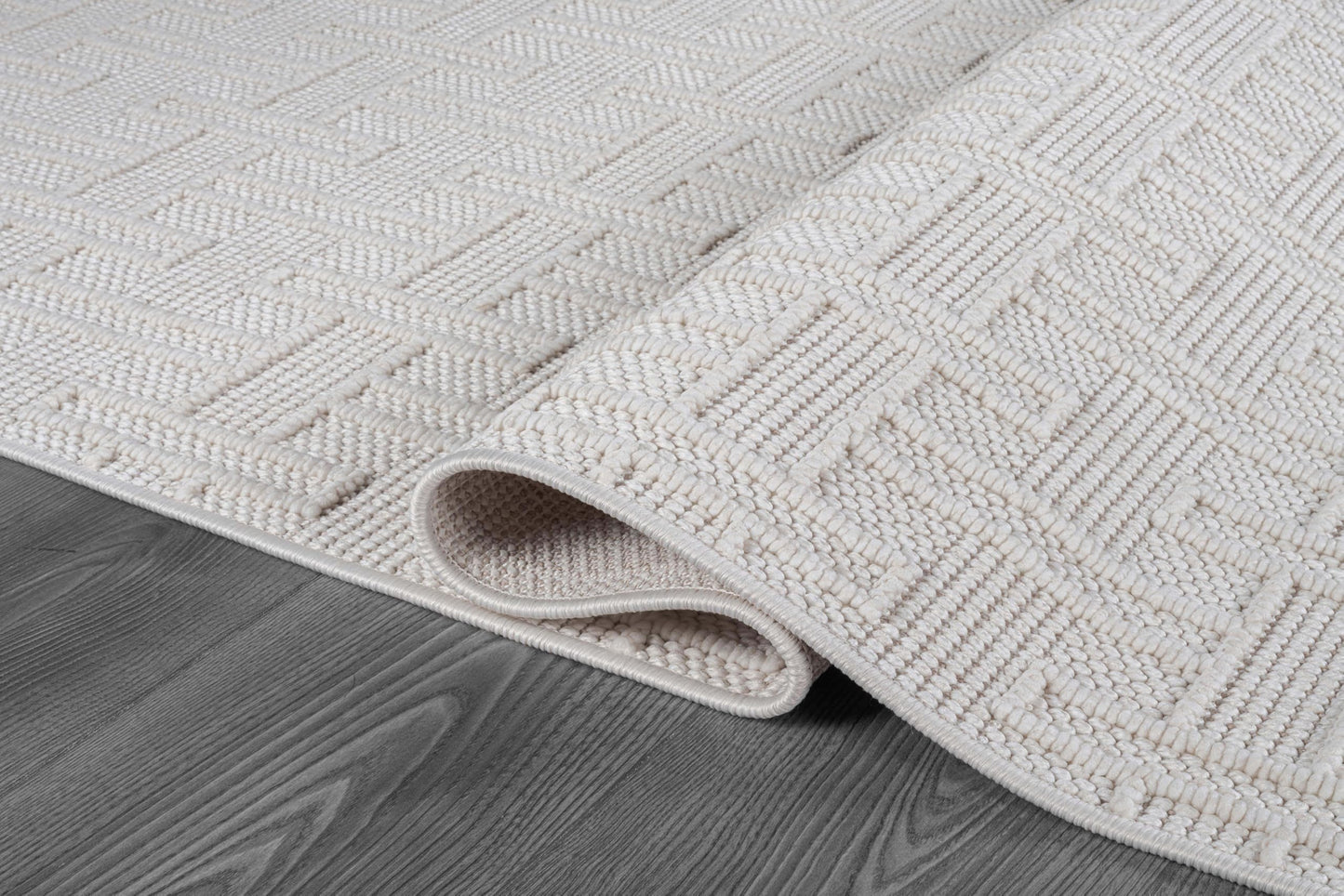 Luul Home Micro Loop Indoor Rug White 5x7 Boho Geometric Neutral Area Rugs for Living Room Soft Luxury Modern Low and High Pile Durable Stain Resistant Non-Shedding Indoor Area Carpet 5 x 7