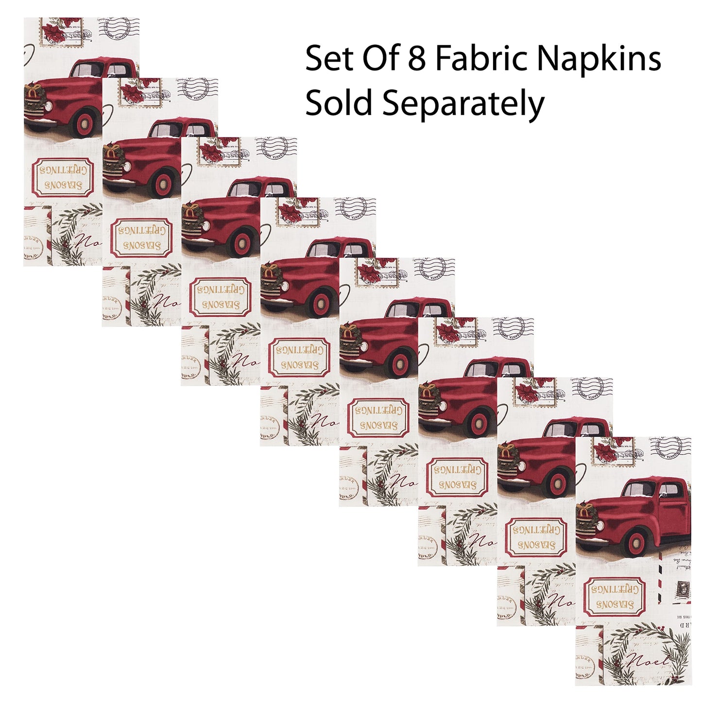 Newbridge Christmas Pine Hill Tree Farm Fresh Red Truck 72 Inch Long Table Runner, Nostalgic Retro Holiday Country Farm Truck No Iron and Stain Resistant Table Runner for Party, Banquet and Buffet