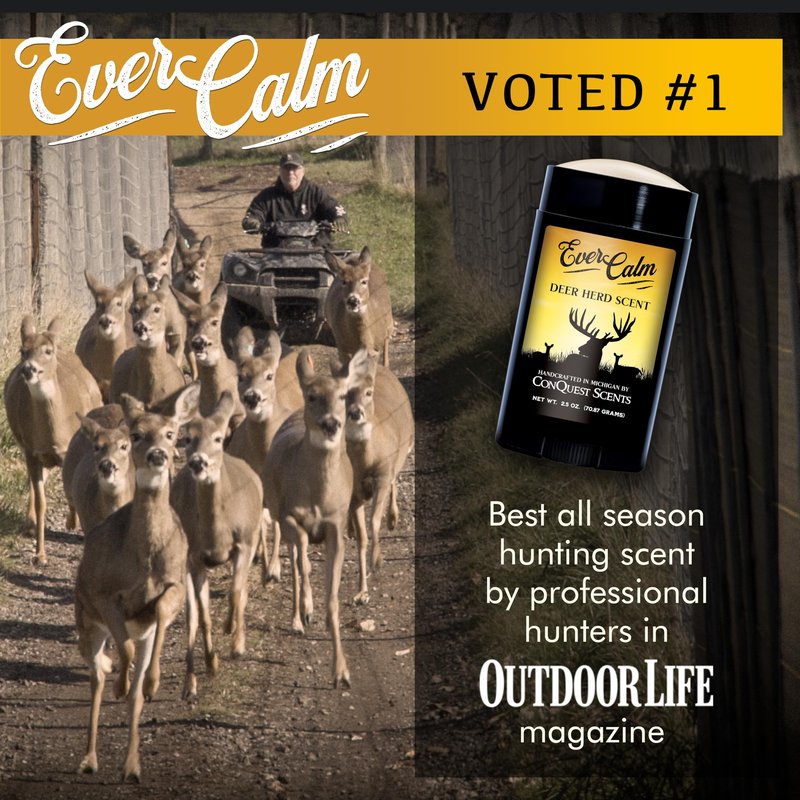 Conquest Scents EverCalm Deer Herd Scent Bottle – Deer Attractant & Calming Scent, All-Season Effectiveness, Versatile Hunting Liquid Bottle, 4.0 oz