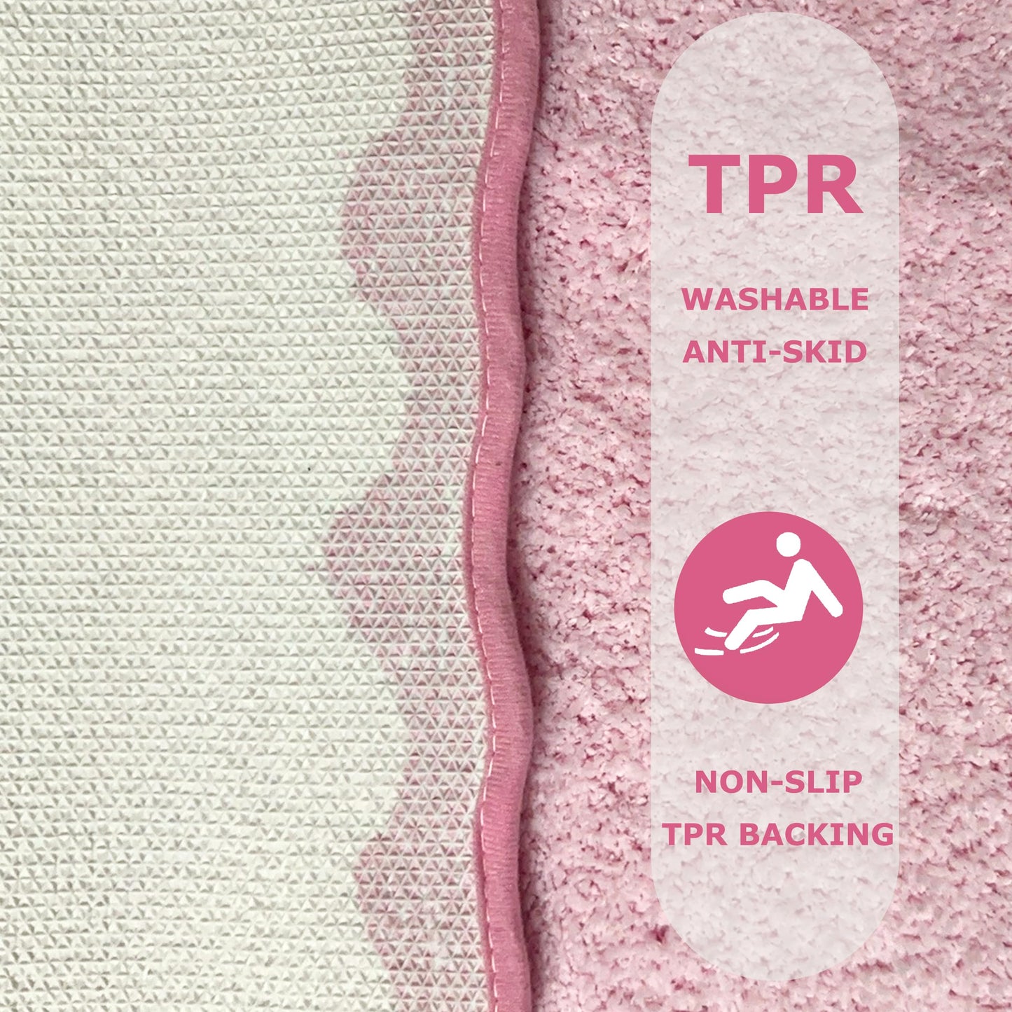 Cute Magenta‌ Pink Scalloped Bathroom Runner Rug, Fun Plush Luxury Microfiber Bath Rug Aesthetic Washable Bath Mat Non-Slip for Bathroom, Tub, Floor Carpet, Sink, Shower, Extra Soft, Absorbent, 47x18