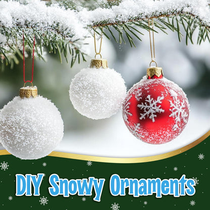 Fake Snow for Christmas Village - Faux Snow Flakes for Christmas Tree Snow Decoration, Artificial Snow for Holiday Décor, Winter Displays, Flocked Tree Snowflakes, 10 Ounces Sparkling White Craft Snow