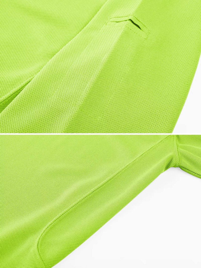 MAGCOMSEN Polo Shirts for Men Dry Fit Golf Shirts Quick Dry Work Polo Shirts Summer Shirts Fluorescent Green M
