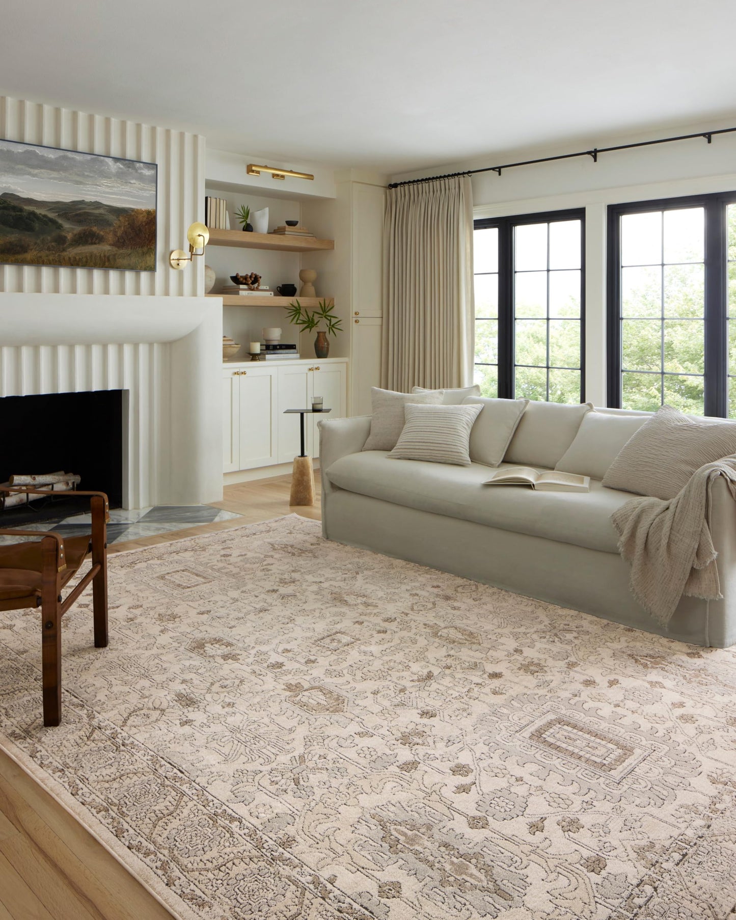 Loloi II Teagan Collection TEA-03 Ivory/Sand 9'-9" x 13'-6", .25" Thick, Area Rug, Soft, Durable, Neutral, Woven, Low Pile, Non-Shedding, Easy Clean, Living Room Rug