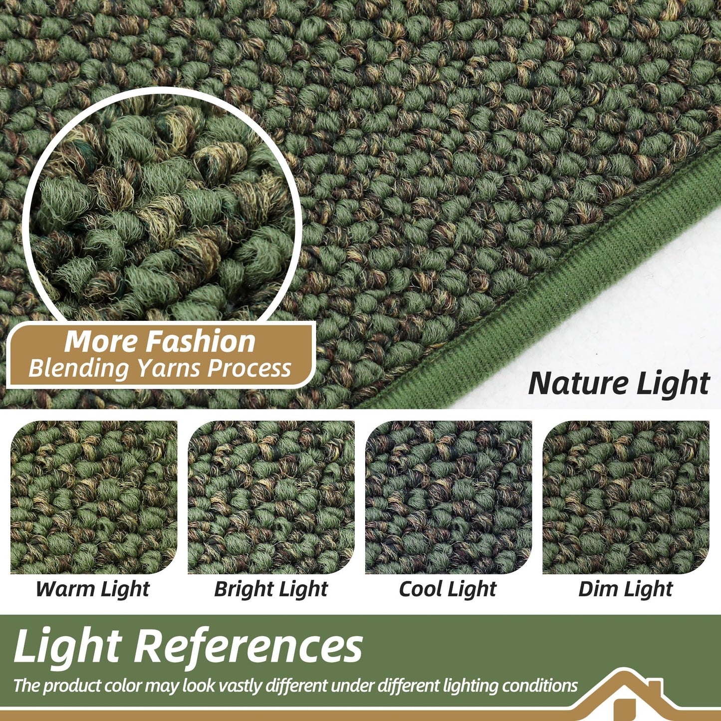 BEQHAUSE Dirt Trapper Door Mat 20" x 32", Non-Slip Washable Doormats Entrance Mat, Dirt Resistant and Absorbent Welcome Mat, Low Profile Floor Mats for Front Back Door and Entryway, Green