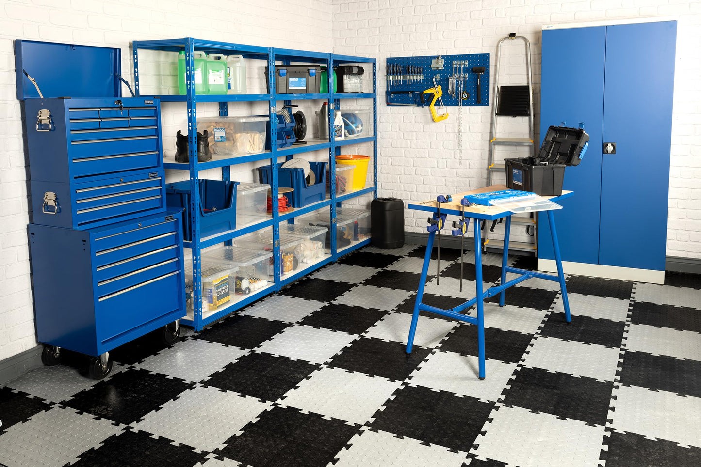 BiGDUG Heavy Duty Garage Shelving Unit 3 Bay - 179x90x60 cm - 200kg UDL Per Shelf (1000kg Per Bay) - 3x Blue Storage Shelves - 5 Tier Shed Shelving