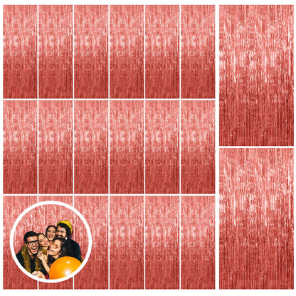 2 Pack Pink Backdrop Party Decorations Tinsel Curtain Party Backdrop Foil Fringe Birthday Decorations Photo Booth Streamer Backdrop Pink Theme Bachelorette Graduation Decor