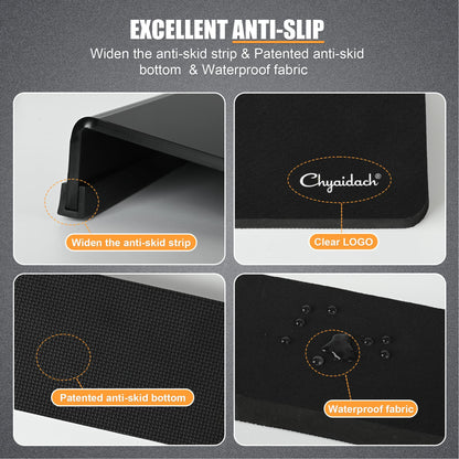 Chyaidach Computer Keyboard Stand and Wrist Rest - Easy Comfortable Ergonomic Typing - Acrylic PC Keyboard Holder with Wrist Support - Fits All Size Keyboards - 16.9'' Wide (Matte Black)